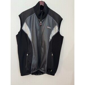 Hincapie Men's Cycling Vest Size 3XL Black Silver Zip Biking Pockets Italy Big